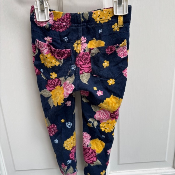 Garanimals 2T Girls Blue and Pink Floral Jeggings Casual Pants - Picture 4 of 5